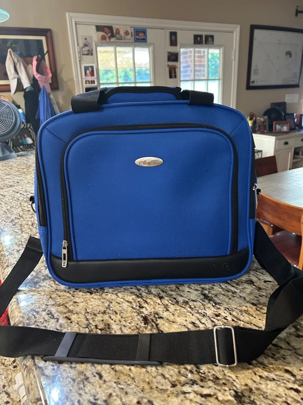 Blue Laptop Travel Bag with Black Trim